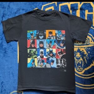 Boy's Black Graphic T-Shirt with DC Comic Character Batman